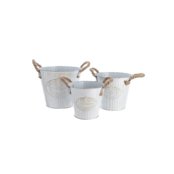 GENERIC - Zinkhink med rephandtag Set 3 Enhet Ø20x17cm Ø17x15cm Ø15x13cm.