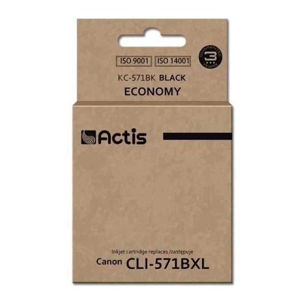 Actis KC-571Bk blækpatron 1 stk. Kompatibel Standard udbytte Sort