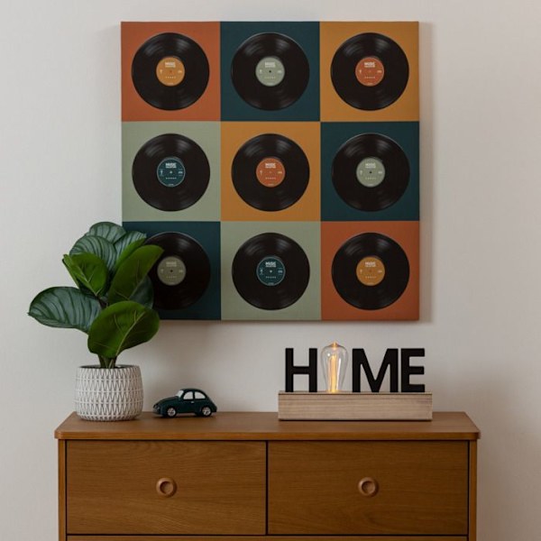 Fantasilampa - ATMOSPHERA - LED Hem Dekor Mot - Svart - Rektangulär - Modernt design svart + trä