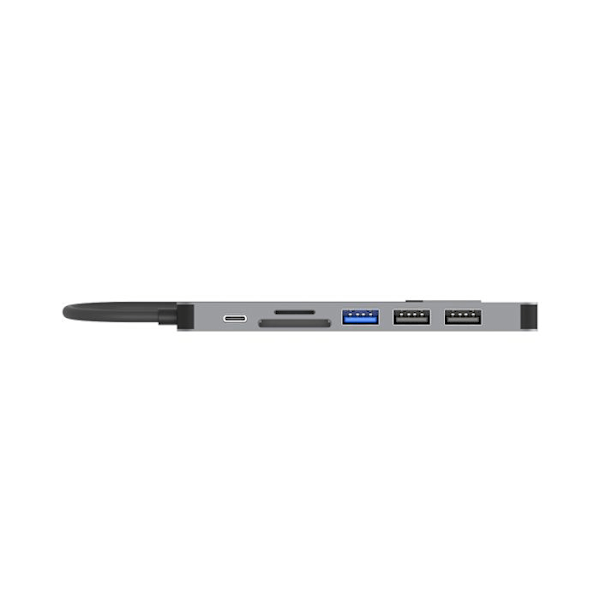 UNITEK Hub USB typ C 3.2 Gen1 3 portar USB - HDMI 4K30 - RJ45 - PD 100W & kortläsare
