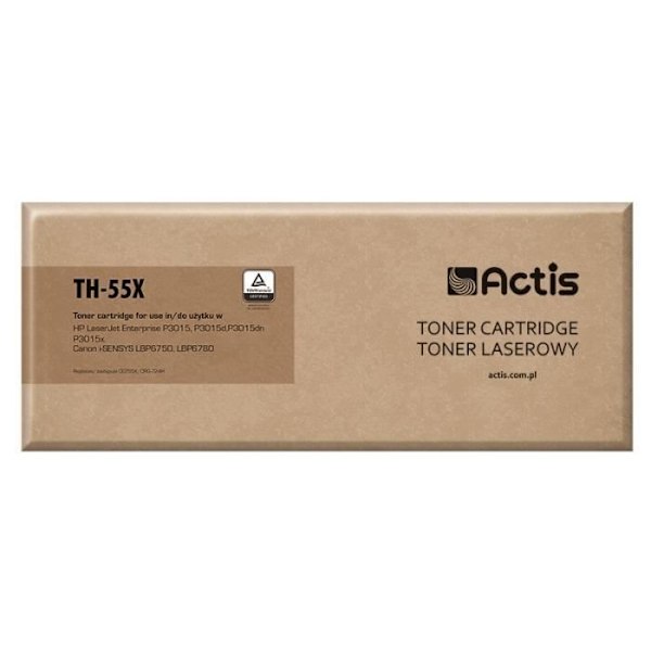 Cartouche toner TH-55X (erstatning for HP 55X CE255X, Canon CRG-724H) - ACTIS - Standard - 12500 sider - sort