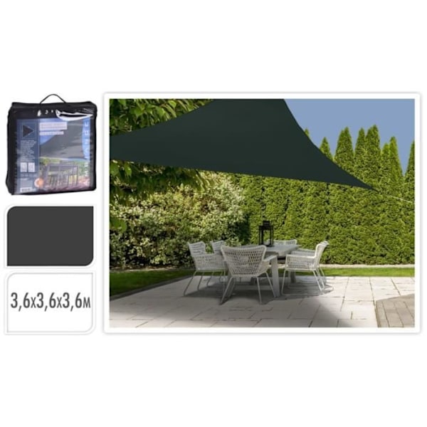 ProGarden Shade Cloth 3,6x3,6x3,6 m Mørkegrå Trekant