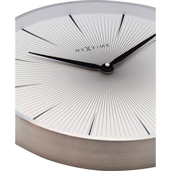 Väggklocka - NeXtime - 2 sekunder - Ø 40 cm - Metall - Vit Vit
