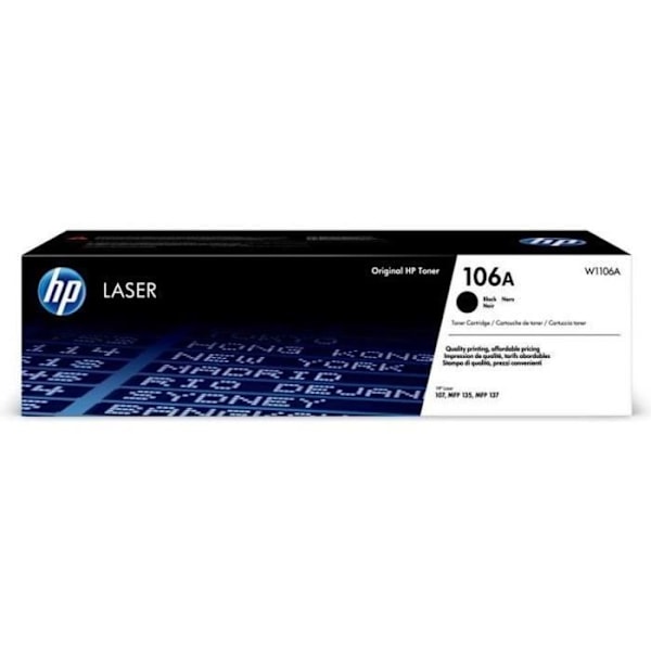 HP 106A W1106A sort tonerpatron til Laser 107 og Laser 135/137 multifunktionsprintere