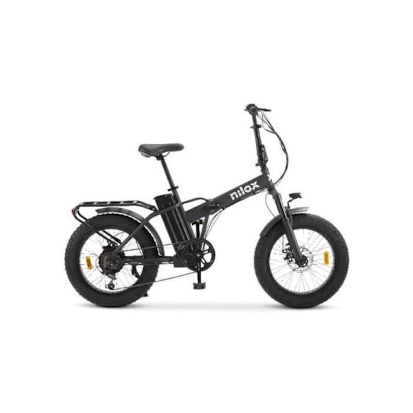 Nilox 250W taitettava sähköpyörä 70km akunkesto 20? 6 nopeutta LCD Teräs Musta