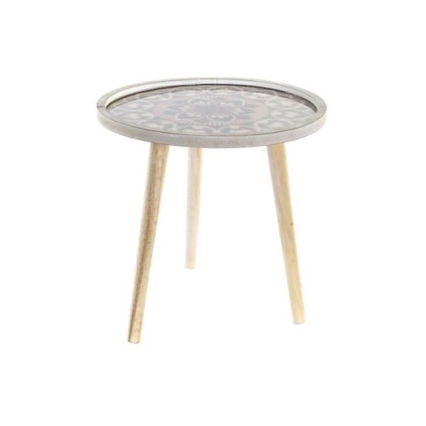 Sidebord Thyann Natural Black MDF Colonial (40 x 40 x 41 cm)