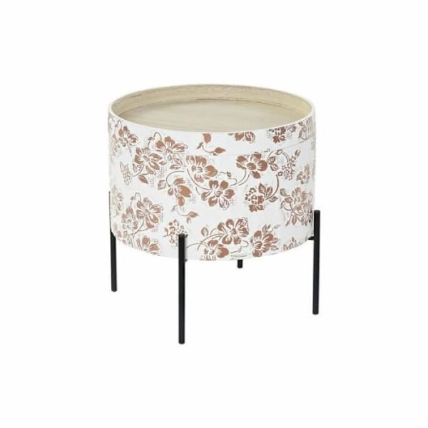 Sidebord - LANA DECO - Thyann Sort Hvid MDF Metal - Shabby Chic - Leveres samlet - 38 x 38 x 39 cm vit svart