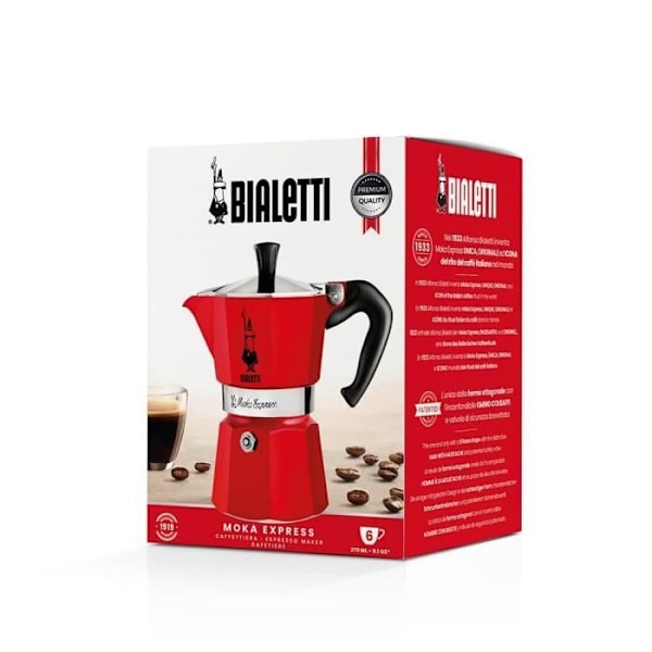 Cafestol Moka express 6t rød alu