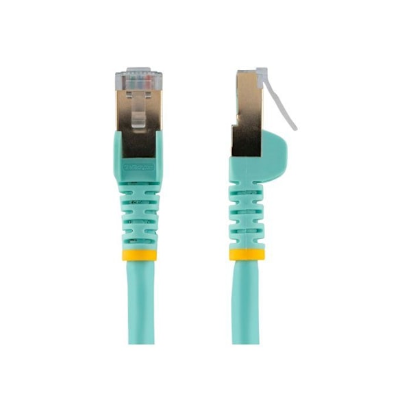 STARTECH Cat6a STP koukuton suojattu verkkokaapeli - 1 m Aqua - Anti-Snag RJ45 Ethernet-johto - Patch-kaapeli