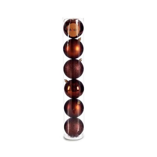 sarja ruskeita muovisia joulupalloja ø 8 cm 8 x 8 x 47 cm (24 kpl)