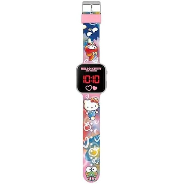 Ur - BØRNE LICENSERING - Hello Kitty - Digital LED - Silikone Rem - Rosa Rosa