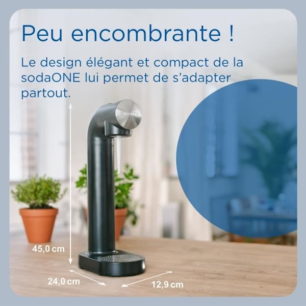 BRITA soodakone - SodaONE Musta - 1 Pullo 1L ja 1 CO2-sylinteri mukana