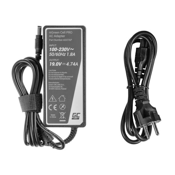 Lader 90W 19V 4.74A til ASUS A52 A52F K50 K50IJ K50IN K52 K52F K52J K52JC K53S K70IJ K70IO K72J N71 N71J N73SV R500V X52 X53 sort