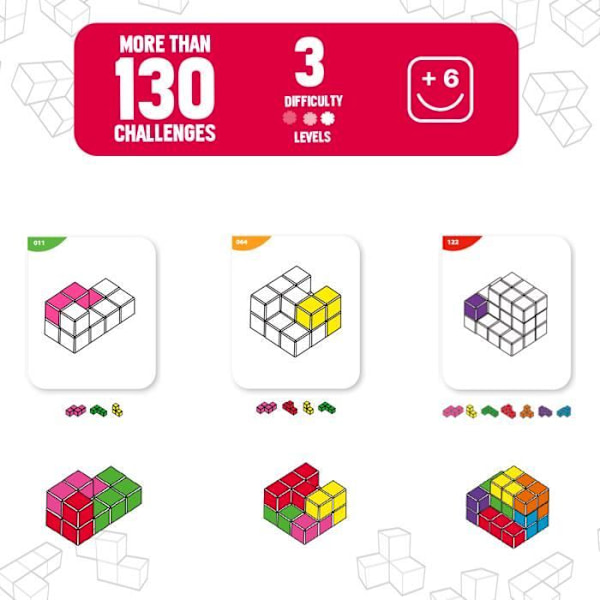 Lasten palapeli - Cubimag - Ludilo - Ikä 6+ - 138 haastetta - 7 kappaletta - Yksinpelattava - Magneettinen peli Flerfärgad