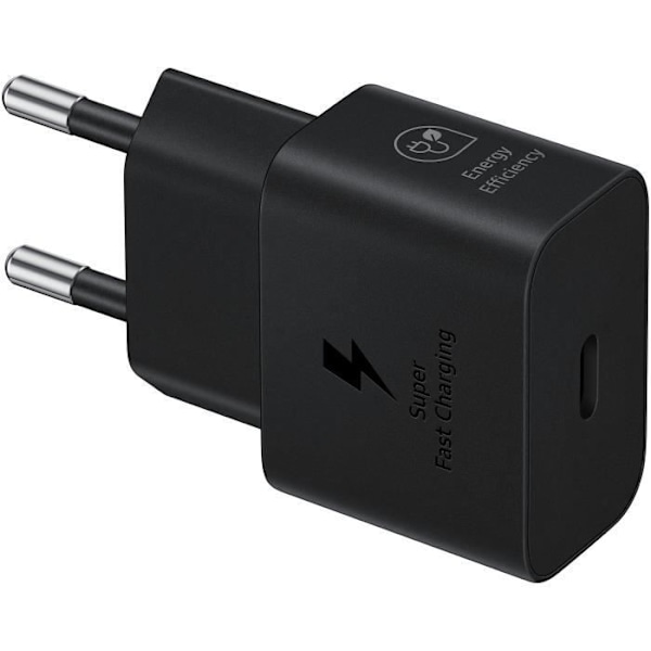Samsung matkapuhelinlaturi 25W verkkolaturi USBC-kaapelilla Musta