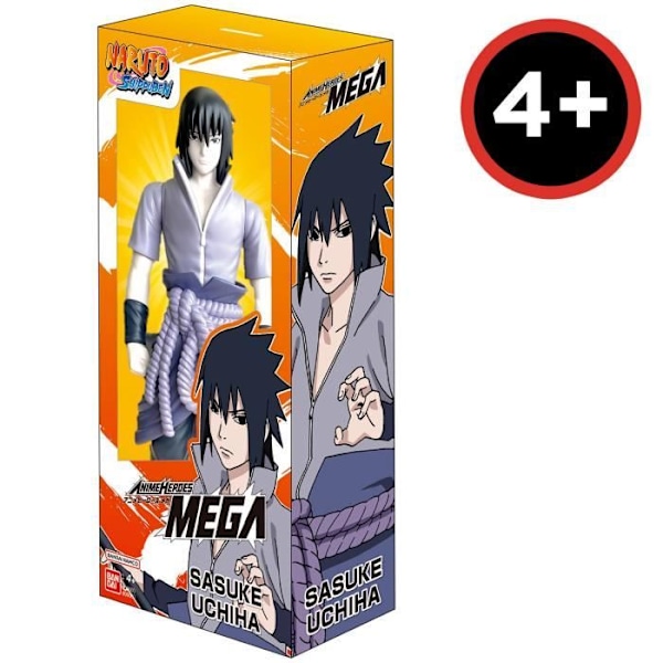Stor ledad figur - BANDAI - Anime Heroes - Naruto Shippuden - Anime Heroes Mega Figur 30 cm - Sasuke Uchiha Flerfärgad