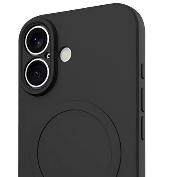 MagSafe-skal - JUST IN CASE - iPhone 17 - Slitstark TPU - Höjda kanter - Mikrofiberfoder Svart