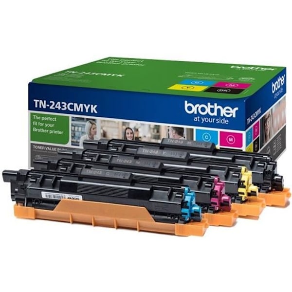 Pakke med 4 Brother TN-243CMYK tonere - Udskriver op til 1.000 sider