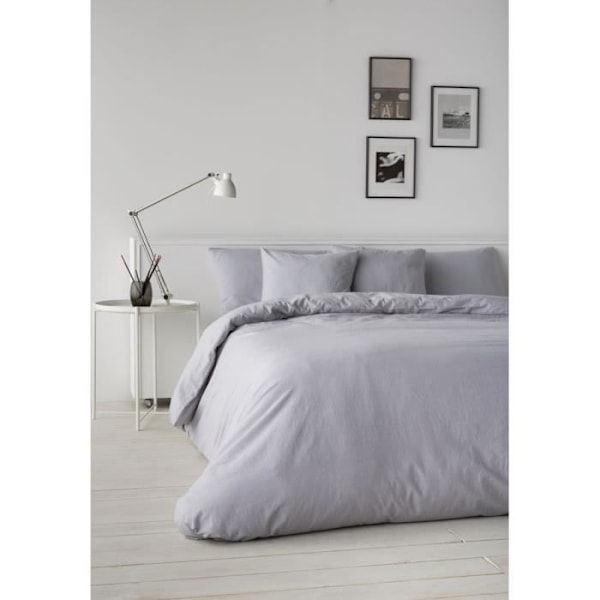 Dynebetræk - Naturals - Lino Grå - 150 x 220 cm - 25% Linned - 75% Bomuld Grå