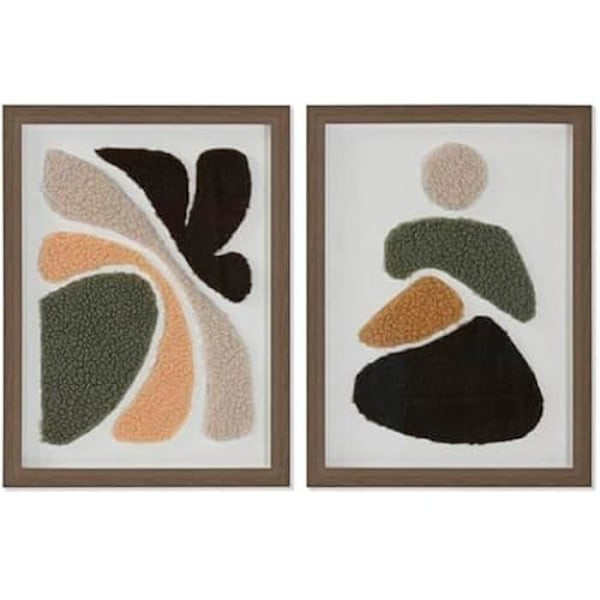 Maleri - HOME ESPRIT - Urban Abstrakt - 30 x 40 cm - Flerfarvet - 2 enheder mångfärgad
