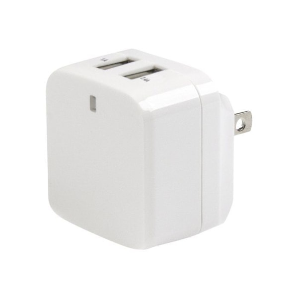 USB vægoplader - STARTECH - USB2PACWH - 2 porte - 17W - International rejse Hvid