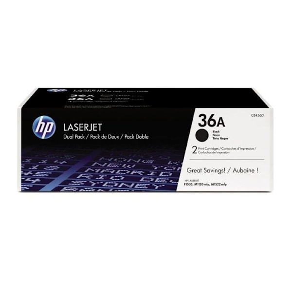 HP TONER 36A (CB436AD) sort - ægte patron til HP LaserJet M1120MFP/P1505/M1522MFP printere