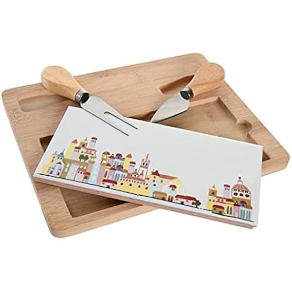 Alkupalasetti - DKD Home Decor - Monivärinen - Kivitavara - 24,5 x 20 x 1,2 cm - Sisä mångfärgad