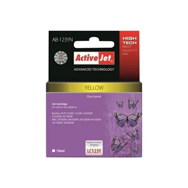 ActiveJet AB-123YN keltainen 10 ml Brotherille - väriaineilla oleva muste
