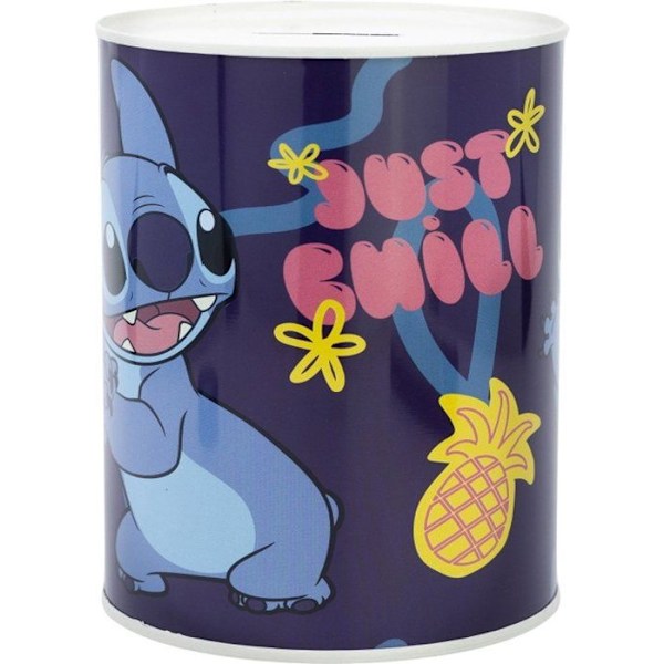 Metal spare bank - DISNEY - LILO AND STITCH - Multicolor - Cylindrical - For children Flerfärgad
