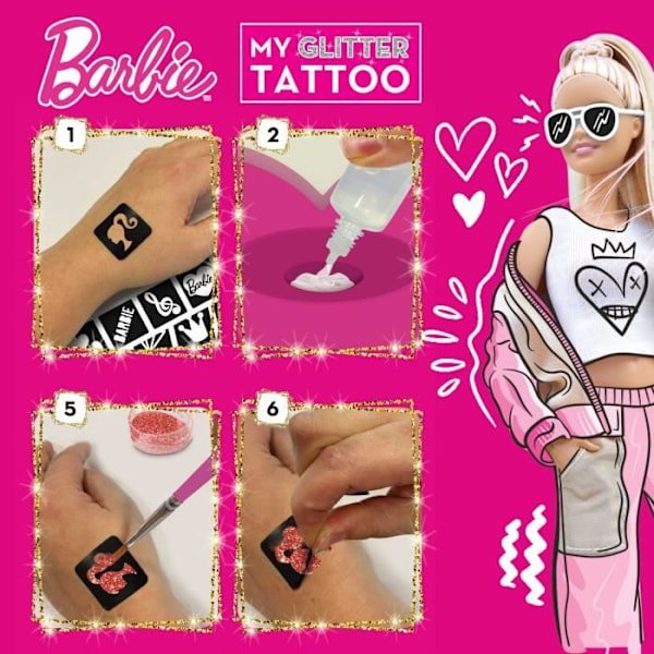 Barbie-tatuoinnit - LISCIANI - Barbie - Kimaltava tatuointi - Kimaltavat tatuoinnit - Turvallinen ja testattu materiaali Flerfärgad