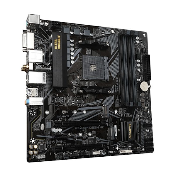 Emolevy - Gigabyte - B550M DS3H - AM4 - Micro ATX - 7.1 äänikanavaa
