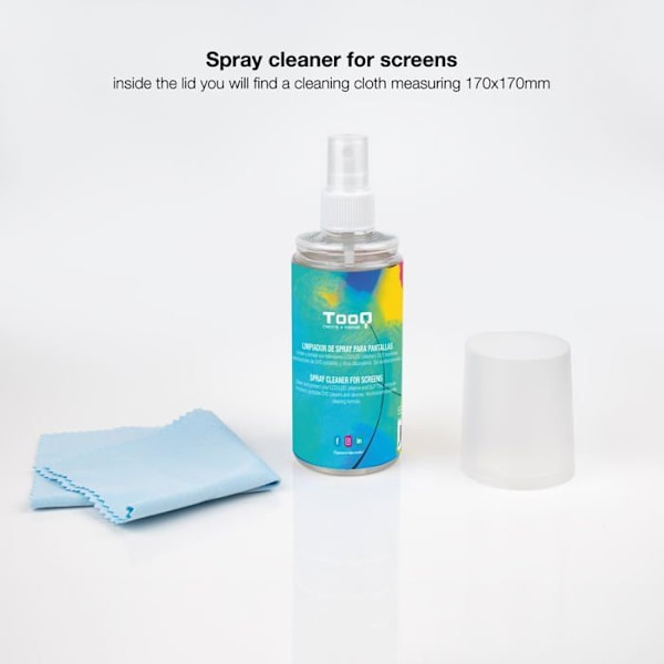 Tooq - TQSC0016 - Spray Screen Cleaning Kit med mikrofiberklud