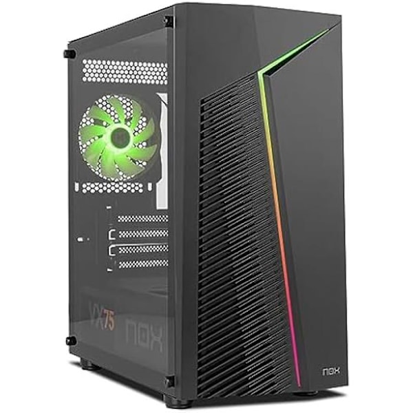 NOX XTREME PRODUCTS Infinity Zeta - M-ATX/ITX ARGB Rainbow Dynamic Mini Tower, karkaistu lasi puoli, tilaa 6 tuulettimelle, musta