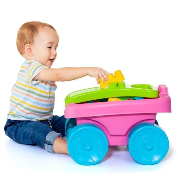 Molto vagn med 20 block - MOLTO - Rosa - Blandat - Baby - Inomhus - 12 månader Rosa