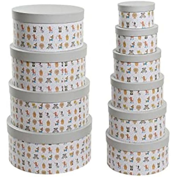 Multi-purpose box - DKD Home Decor - Multicolor - Pap - 37,5 x 37,5 x 18 cm - Moderne opbevaring Vit