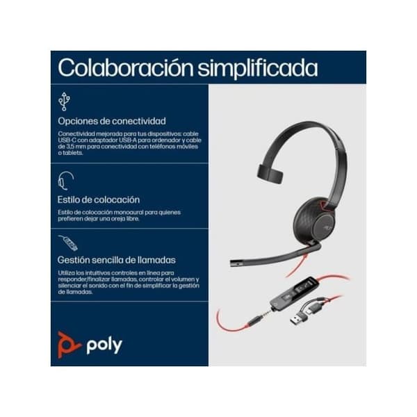 HP Poly Blackwire 5210 Monaura