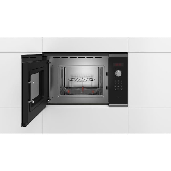 Mikroovn + indbygget grill - BOSCH - SER4 BEL523MS0 - Rustfrit stål - 20 l - 800 W - 8 autoprogrammer - 38,2 x 59,4 x 31,7 cm