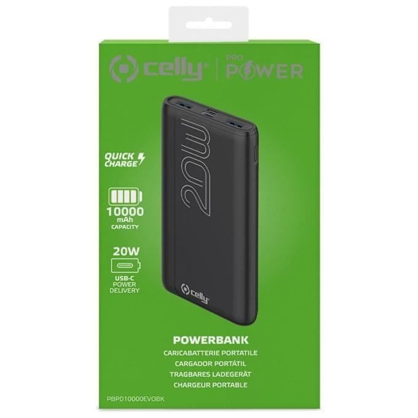 Powerbank Celly PBPD10000EVOBK