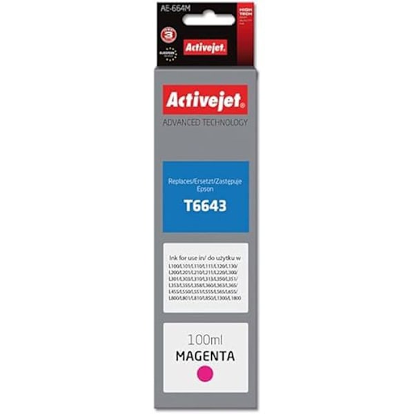 Activejet AE-664M Mustekasetti 1 kpl Yhteensopiva Korkea tuottavuus (XL) Magenta