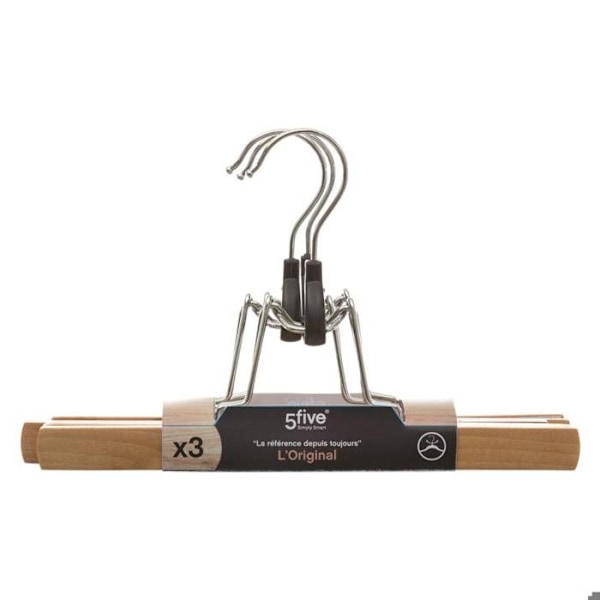 Klemmer - FIVE - Massivt træ - Sæt af 3 - Dimensioner 25x2.2x16 cm - Vægt 0.33 kg Beige