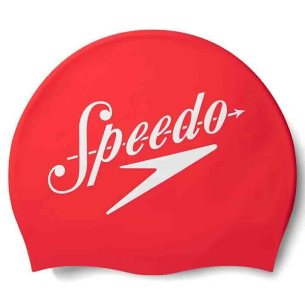 Logo Silikoni Lippalakki - SPEEDO - Punainen - Hauska painettu uimalakki
