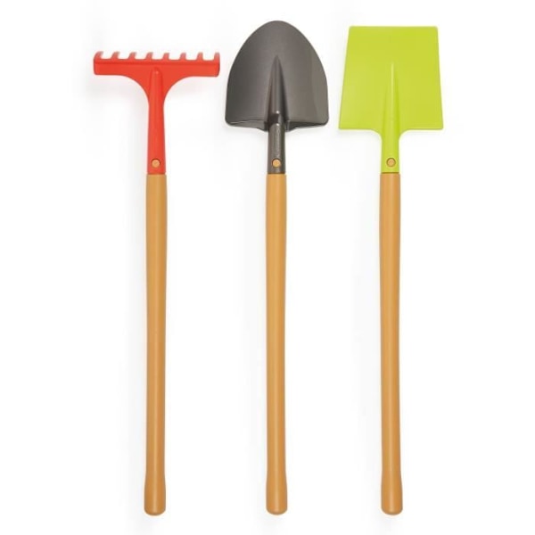 Filet med 3 store haveværktøjer - ECOIFFIER - 4338 - Lad os forberede jorden - 70 cm Flerfärgad