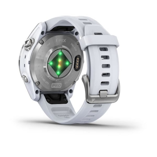 GARMIN - Epix Pro (Gen2) - Højtydende smartur - 42 mm - Stål, Sølv med hvid rem
