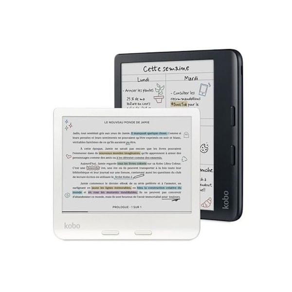 eReader - Kobo - Libra Colour - Färgskärm E Ink Kaleido 3 - Vattentålig - Mörkt läge