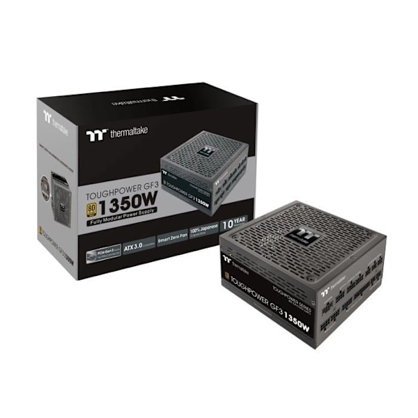 Strømforsyning PC - Thermaltake - Toughpower GF3 - 1350W - 80PLUS Gold - ATX 3.0 Sort
