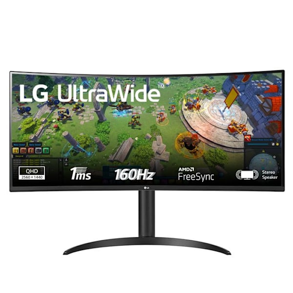 SKÆRM LG 34" Sort 34WP65CP-B gaming 160Hz 21:9 UWQHD 5ms 3440x1440 300cd/m2 2xHDMI DisplayPort VA HDR10 AMD FreeSync™ Premium. Inkl.