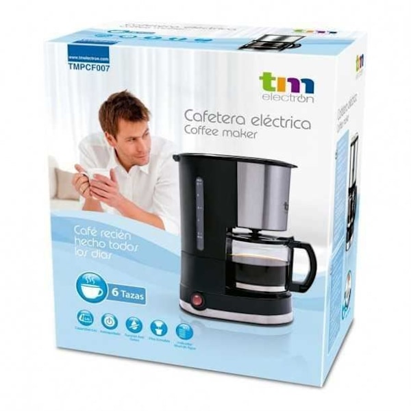 Tippakahvinkeitin - TM Electron - 0,6 L - 6 kuppia - Suodatin - Irrotettava säiliö