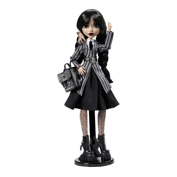 Monster High-Mercredi Addams i Uniforme-Dukke med La Chose - Monster High - HXJ04 Flerfärgad