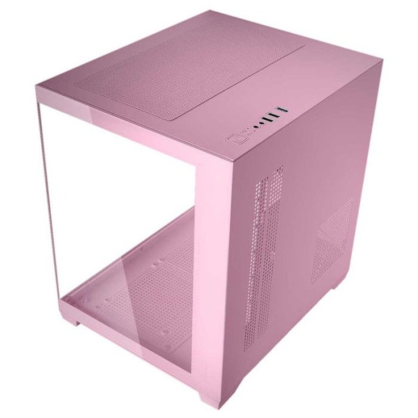 Mars Gaming MC-VIEW2, MicroATX-kotelo, Kaksinkertainen karkaistu lasi, 1x FRGB 120mm tuuletin, 240mm jäähdytys, Kaksoiskammio, Vaaleanpunainen Vaaleanpunainen