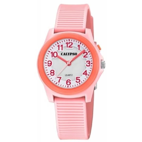 Juniorur - CALYPSO - K5823/1 - Pink Resin - Vandtæt 10 Atm - Analog urskive Rosa, Vit